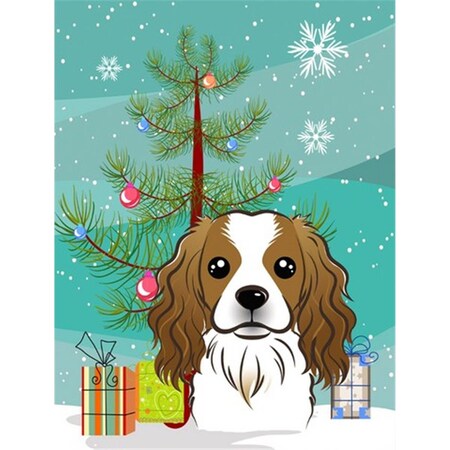 Carolines Treasures Christmas Tree And Cavalier Spaniel Flag Canvas House Size BB1596CHF